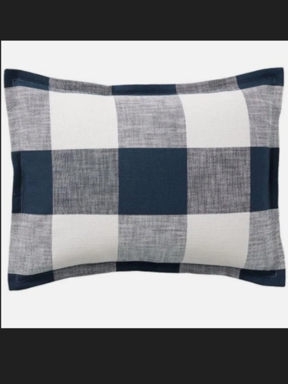 Pottery Barn Navy Bryce Buffalo Check Standard Cotton Shams s/2
